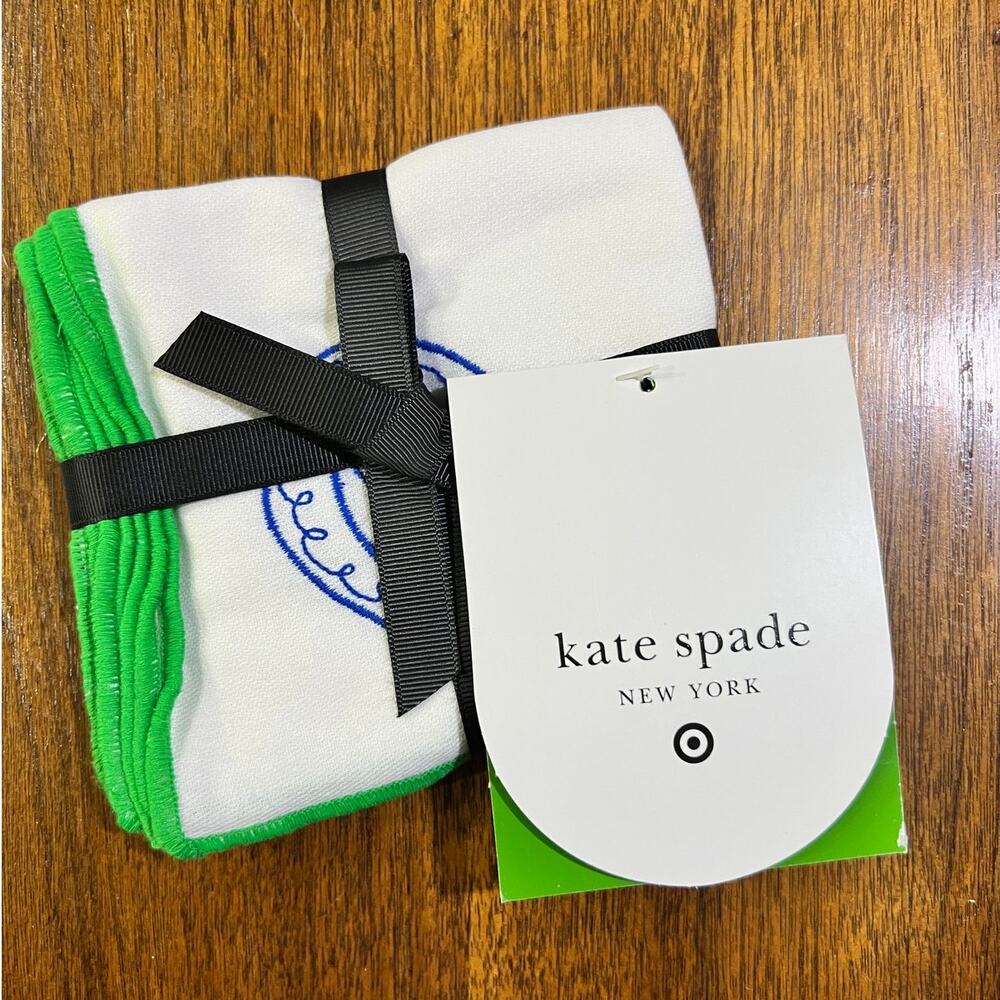 NWT - 4ct Embroidered Icon Cloth Napkin Cream - Kate Spade New York x Target